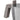 Close-up of the silver Alessi Moka espresso maker handle and lid knob, highlighting the grey handle and faceted aluminium body.