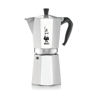 Bialetti Moka Express 18 cup aluminium stovetop coffee maker for larger coffee servings.