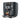 Front view of Jura J10 automatic coffee machine in black with touchscreen display and espresso in glass cup