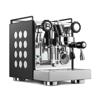 Rocket Appartamento CE 1 Group espresso machine black side panel angled view