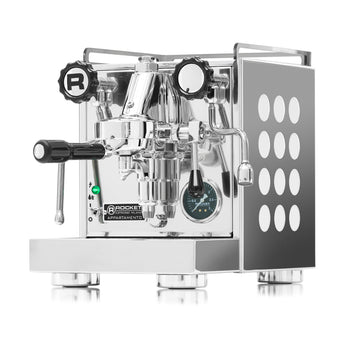 Rocket Appartamento CE 1 Group espresso machine white side panel front angle