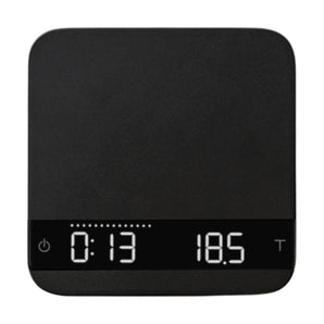 Acaia Lunar Espresso Scale in black with digital timer and weight display