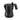 Black Alessi Moka 1 Cup stovetop espresso maker angled right to left with black handle and brass safety valve