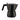 Black Alessi Moka 3-cup espresso maker side view on a white background, showing the handle, spout and angular octagonal design.