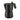 Black Alessi Moka 6-cup espresso maker angled inward on a white background, featuring a matte black faceted body, handle and gold safety valve.