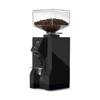 Eureka Mignon Specialita 55 espresso grinder in black with touchscreen display and bean hopper