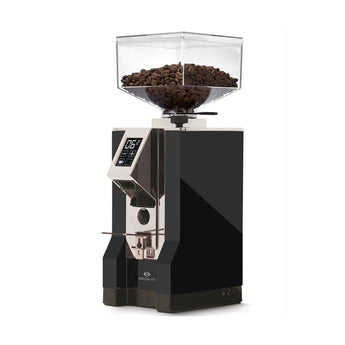 Eureka Mignon Specialita 55 espresso grinder angled view showing touchscreen controls and hopper