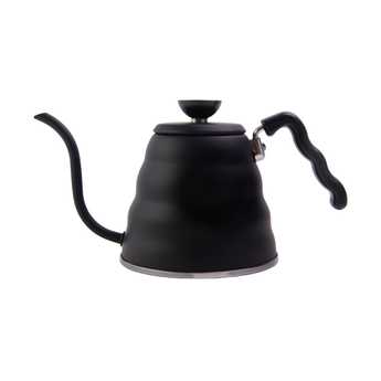 Black 800ml Hario Buono kettle with a curved gooseneck spout, designed for precise pour-over coffee brewing.