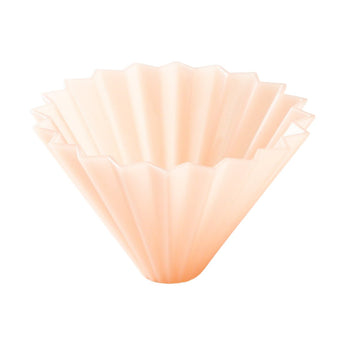 Pink Origami Air Coffee Dripper 2-4 Cups with soft translucent ribbed body